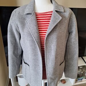 Gray Wool Blend Sweater Blazer Size 8P